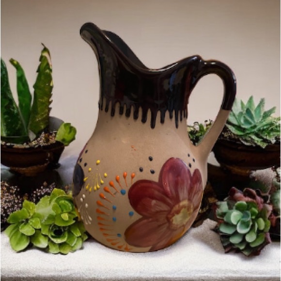 Hand Crafted Art Hand Painted Folk Art Tonala Mexican Red Clay